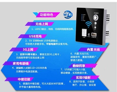 墻壁式入墻式嵌入式酒店AP WIFI USB充電 接入設(shè)備的新星